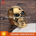 Wholesale halloween finger ring gold plated jewelry stainless steel jewelry skull ring for men